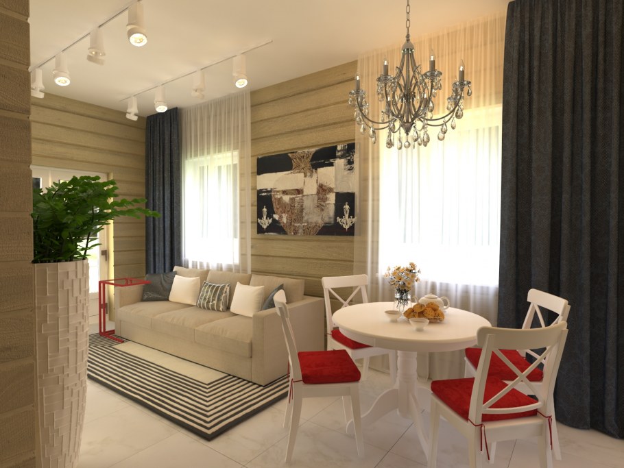 Кухня в доме из бревна интерьер