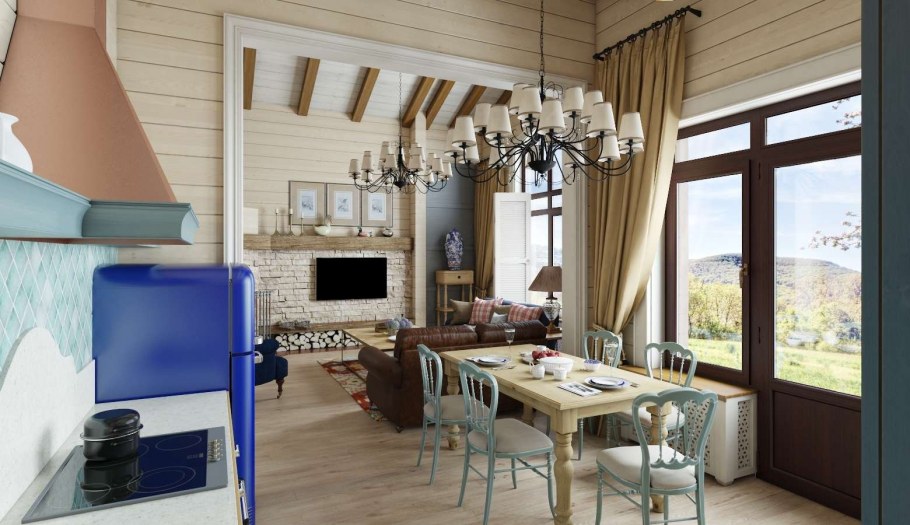 Кухня гостиная на даче