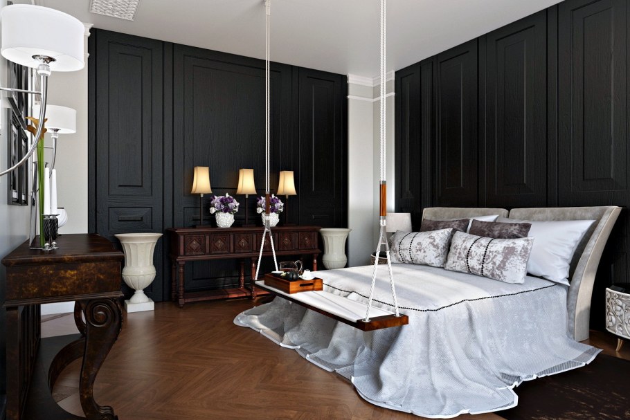 Черный молдинг в интерьере