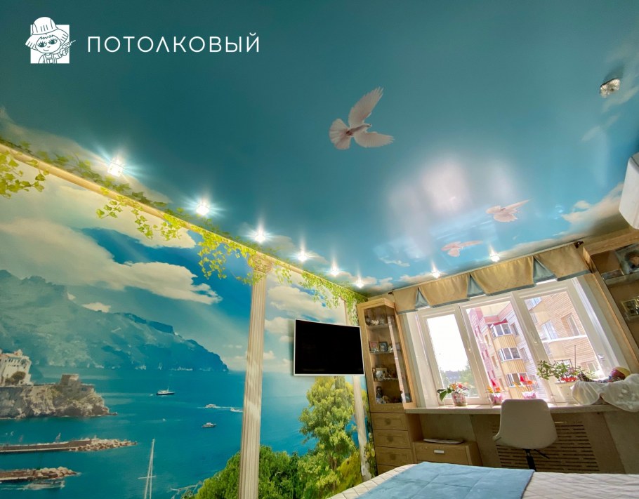 Подвесная реклама на потолок