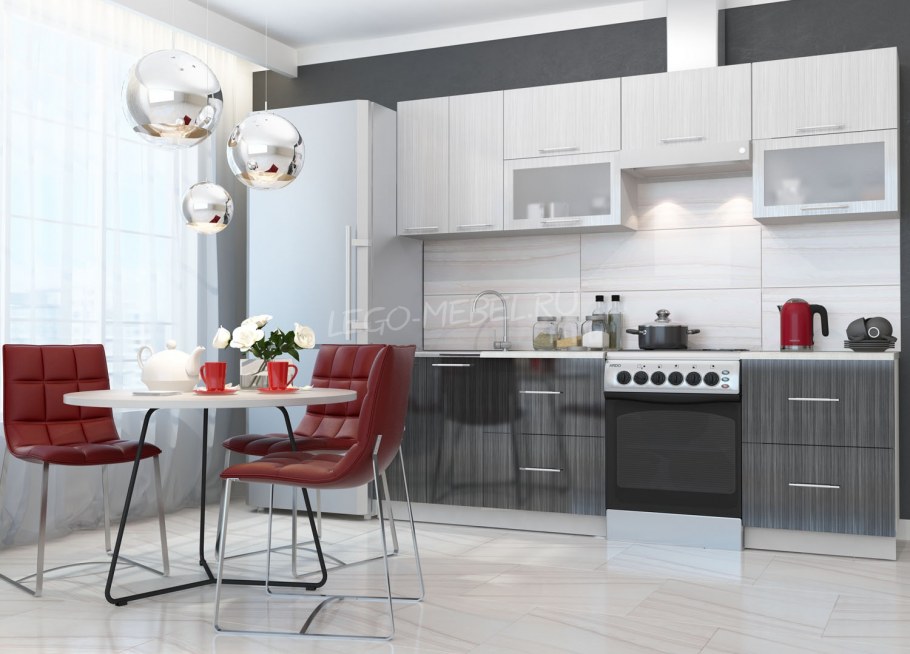 Кухня модульная глянец страйп Титан