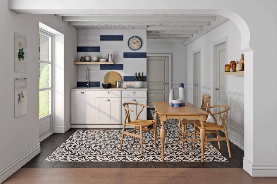 Пол на кухне в скандинавском стиле