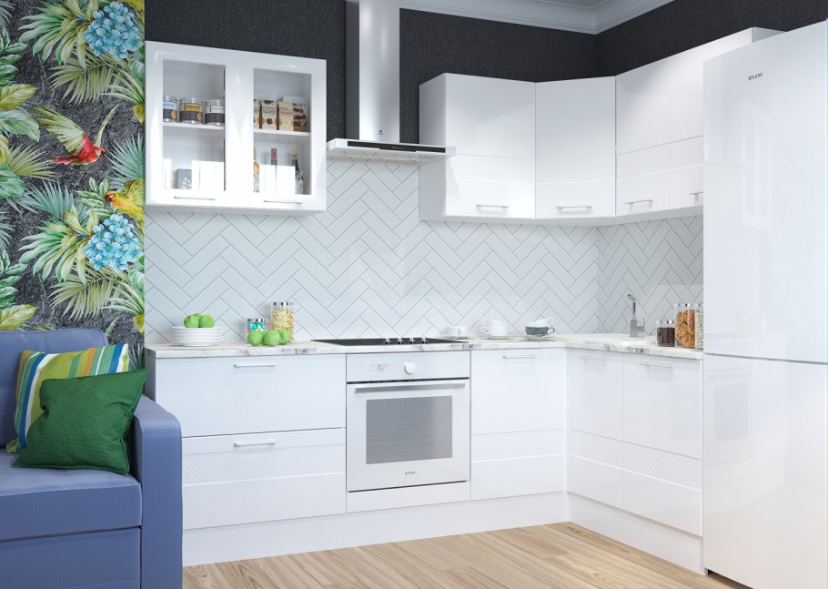 Кухня капля белый ДСВ мебельная фабрика