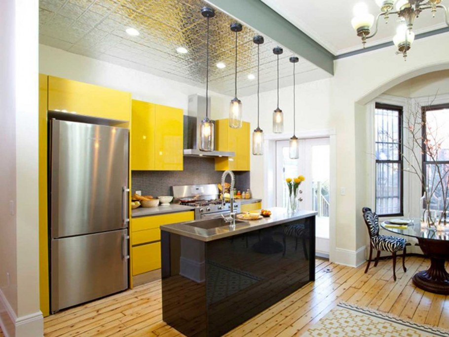 Желтая кухня в интерьере