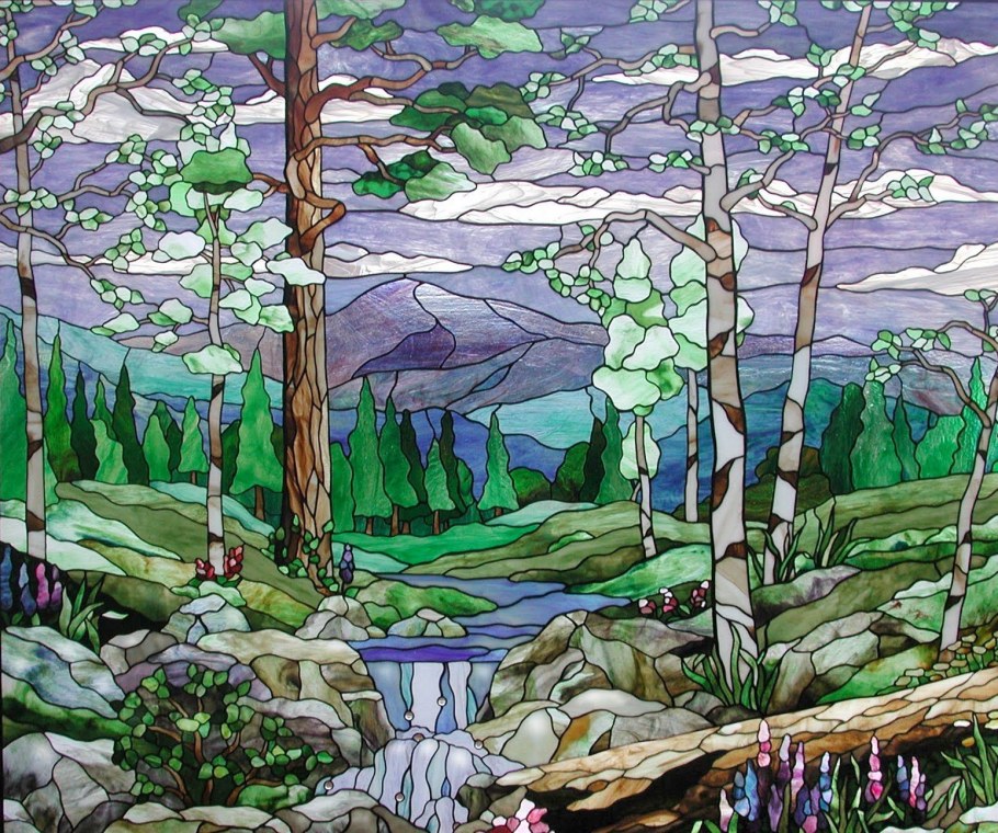 Витражи Тиффани природа