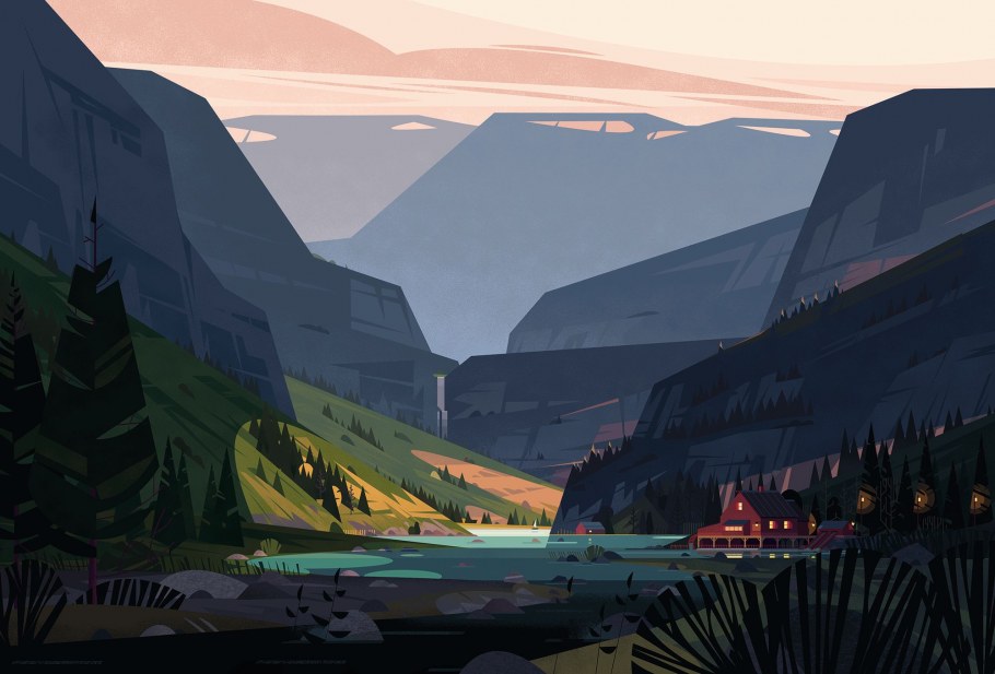 Пейзаж в иллюстраторе