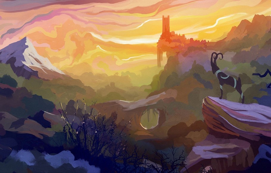 Горный пейзаж стилизация