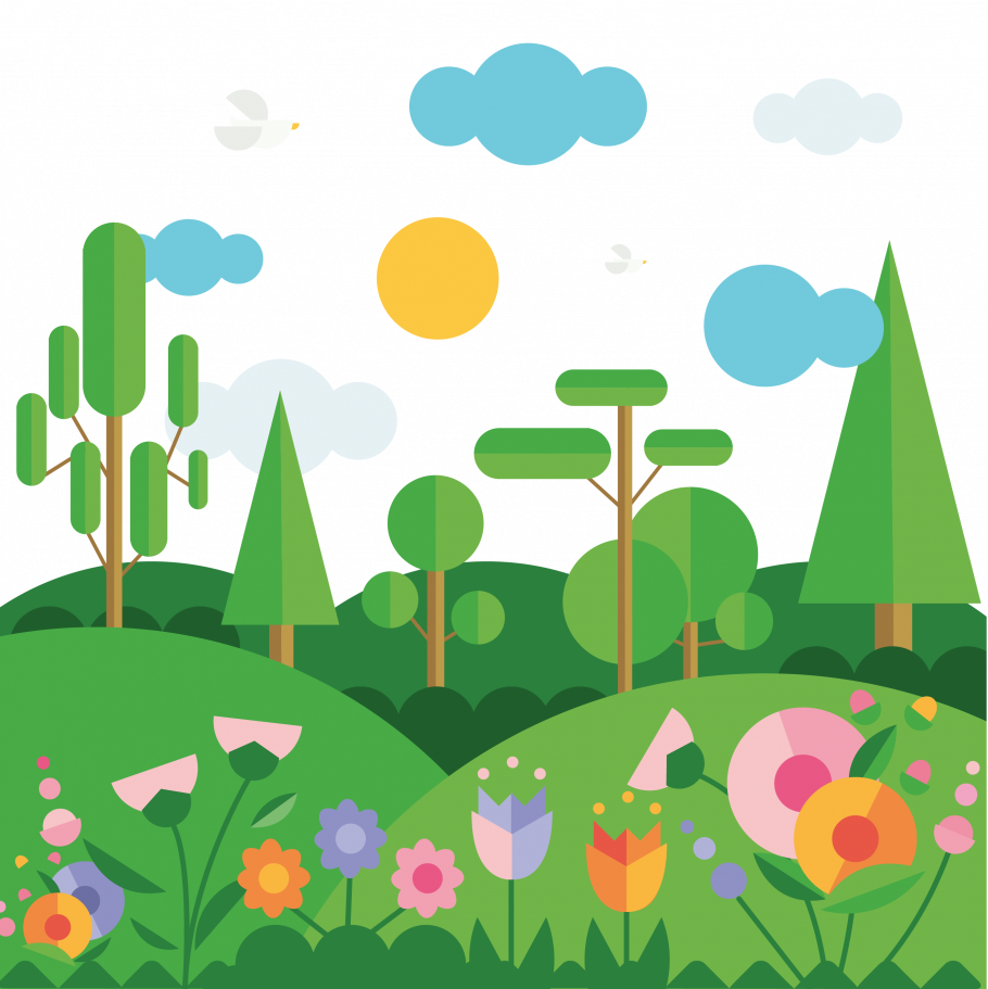 Пейзаж из геометрических фигур