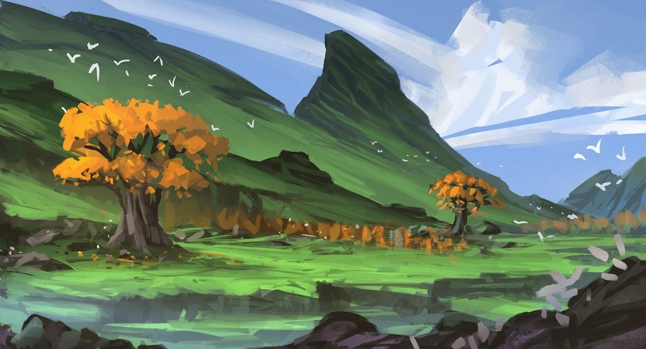 Стилизация природы пейзаж