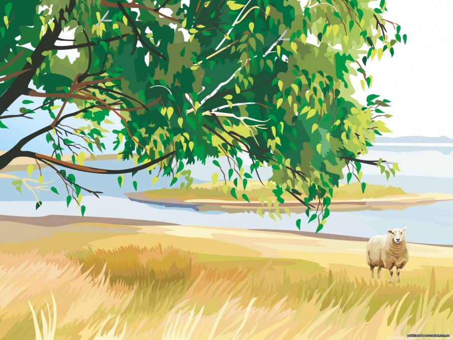 Мультяшные пейзажи природы