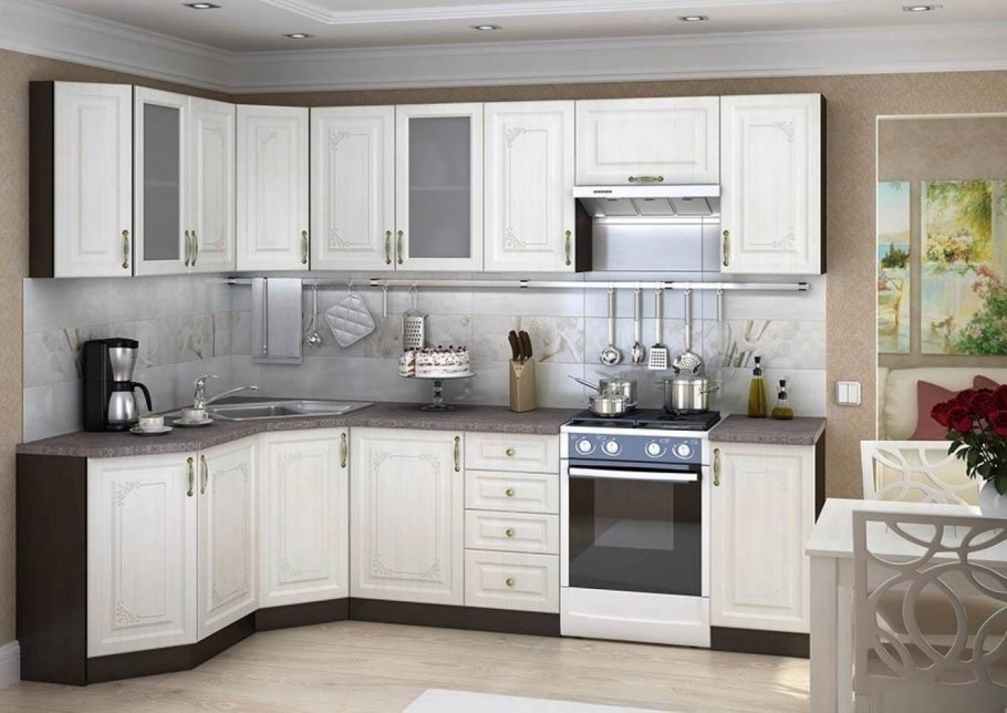 Кухня Виктория угловая белый Сандал