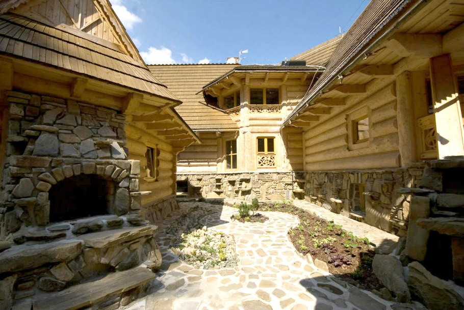 Отделка фасада стиль Славянский