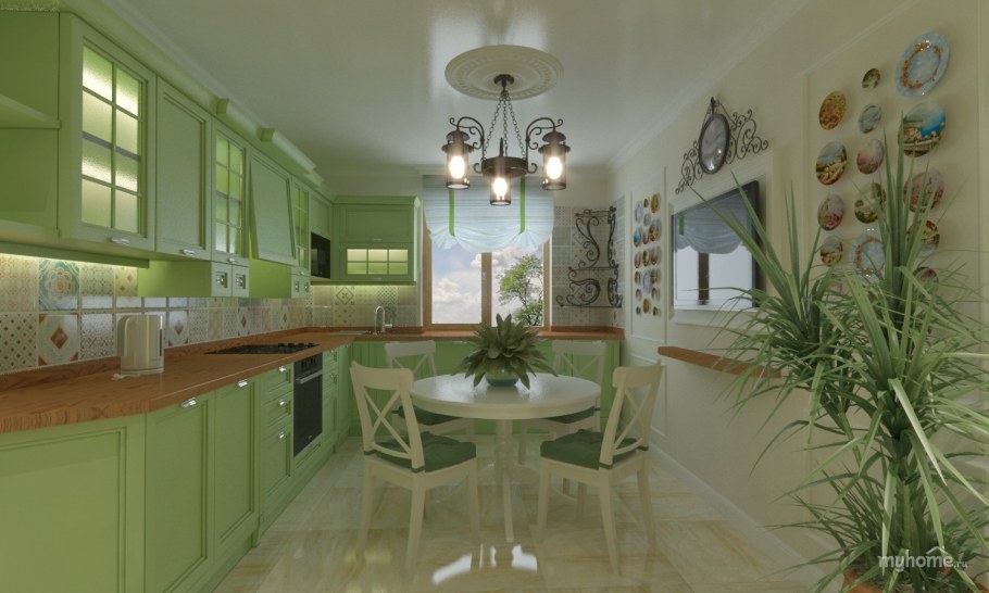 Синяя кухня в морском стиле