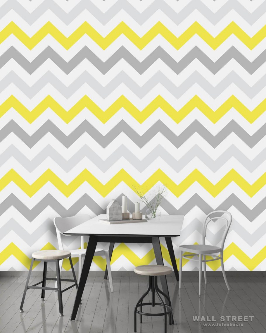 Обои Geometry зигзаг с акцентом интерьер 17945