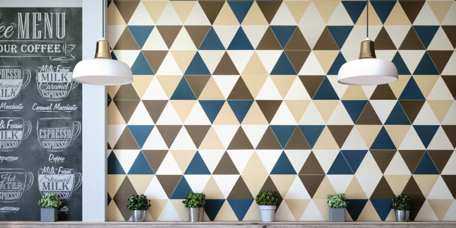 Плитка треугольниками для кухни