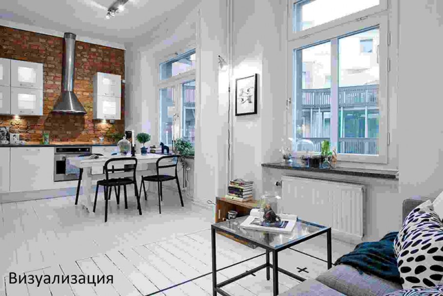 Кухня гостиная в стиле Скандинавский лофт