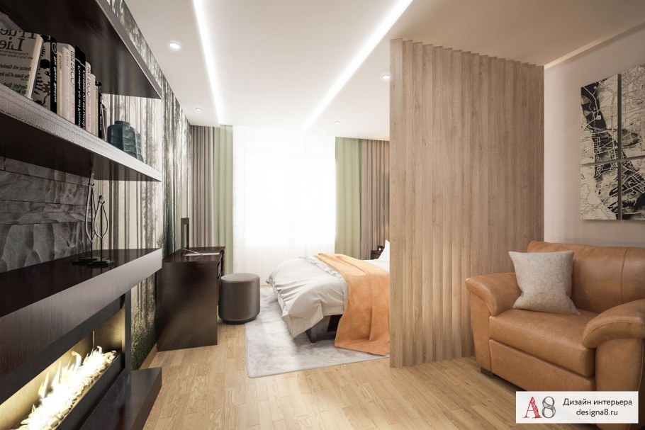 Планировка гостиной со спальней 19 кв