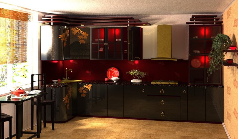 Кухня гостиная в китайском стиле