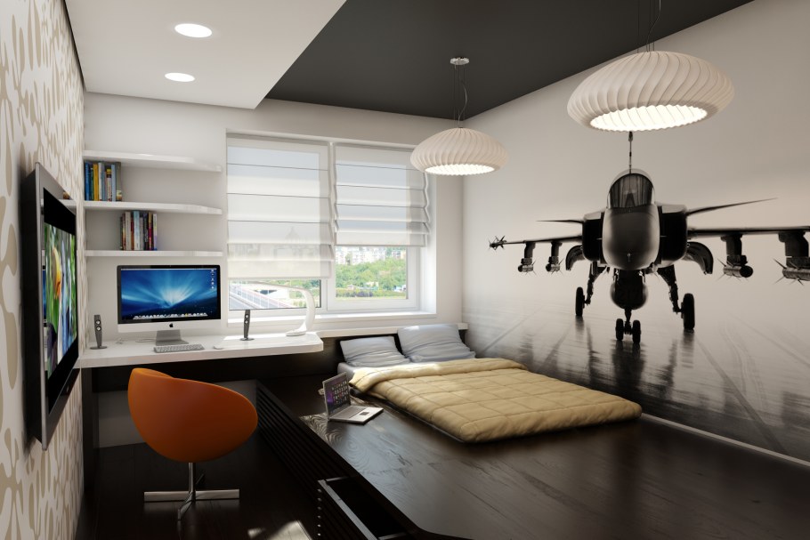 Интерьер комнаты для молодого человека 12 кв.м