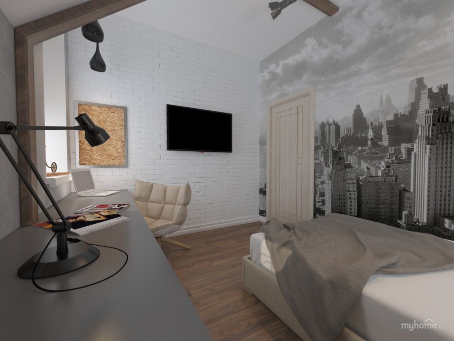 Спальня в минималистическом стиле 12 кв.м