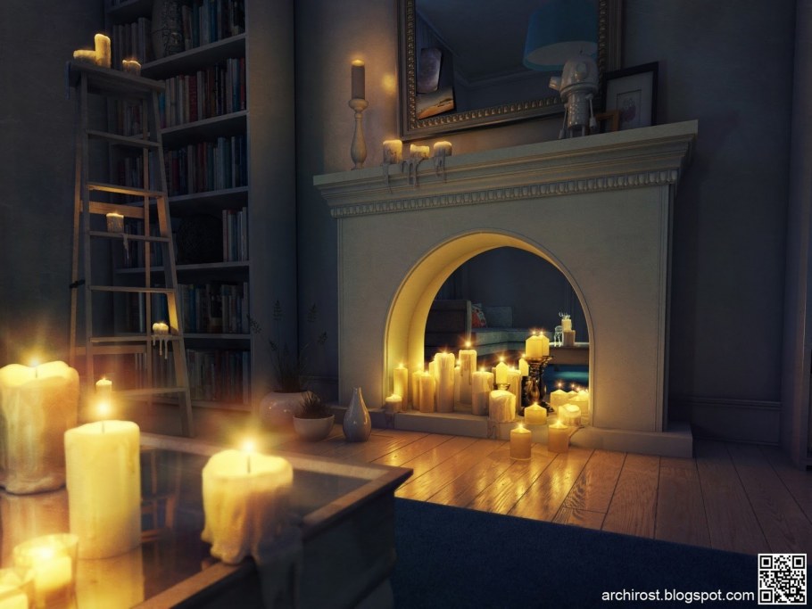 Комната освещенная свечами