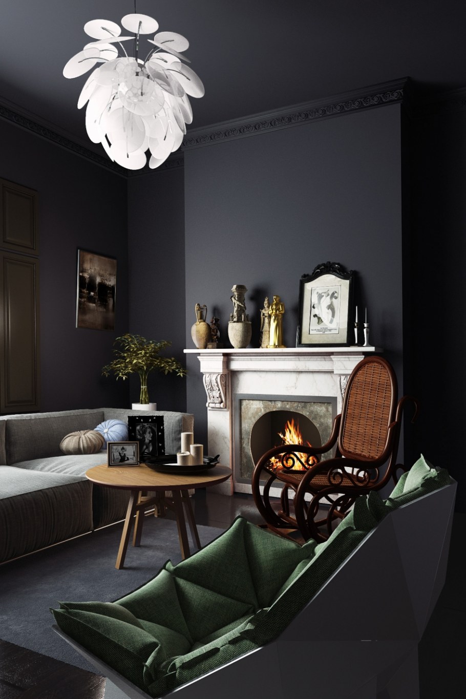 Темное помещение интерьер