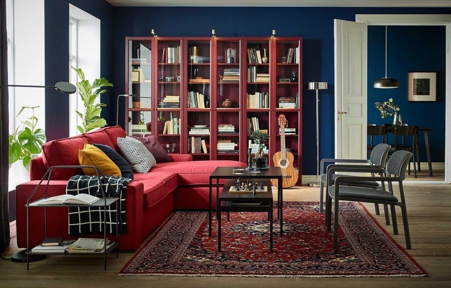 Книжный шкаф Билли икеа красный