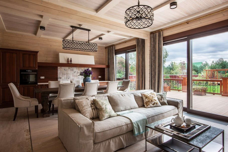 Дом из клееного бруса в стиле Прованс