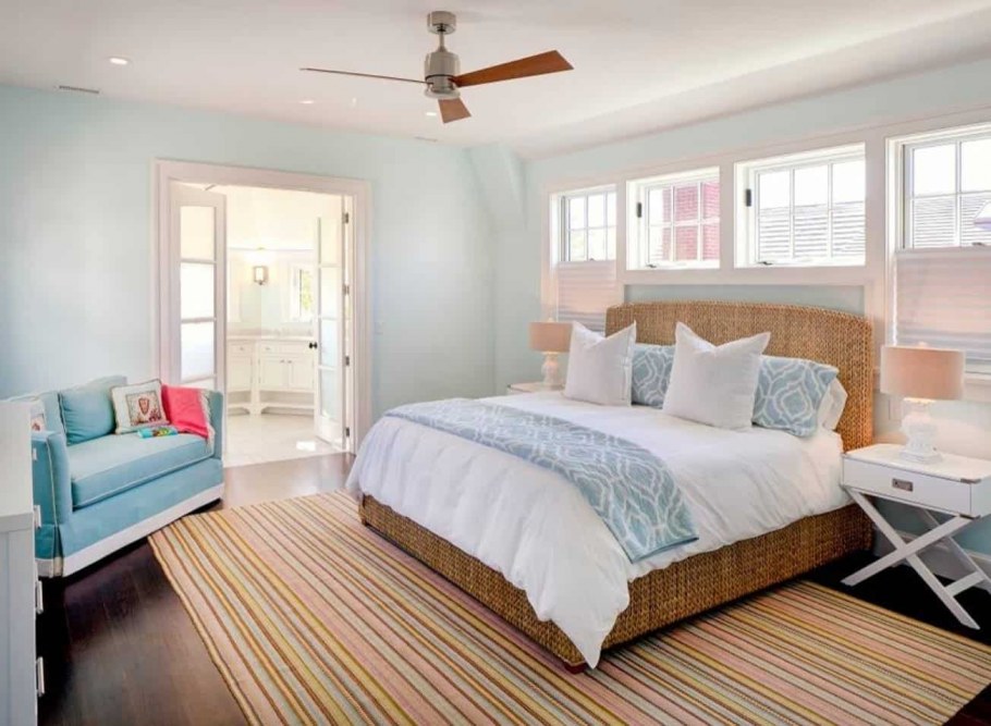 Спальня в стиле Контемпорари цвета морской рассвет