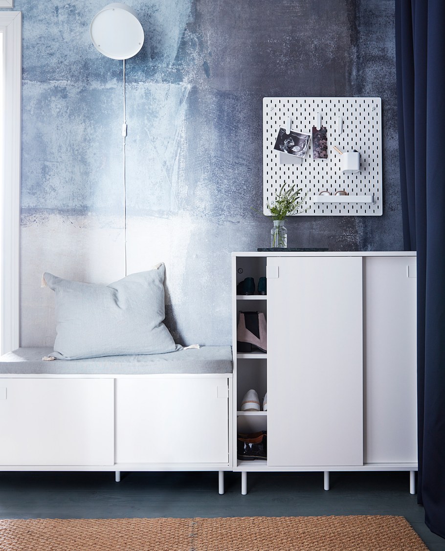 Opphus ОПХУС гардероб 3-дверный, белый/ФОННЕС белый140x42x161 см