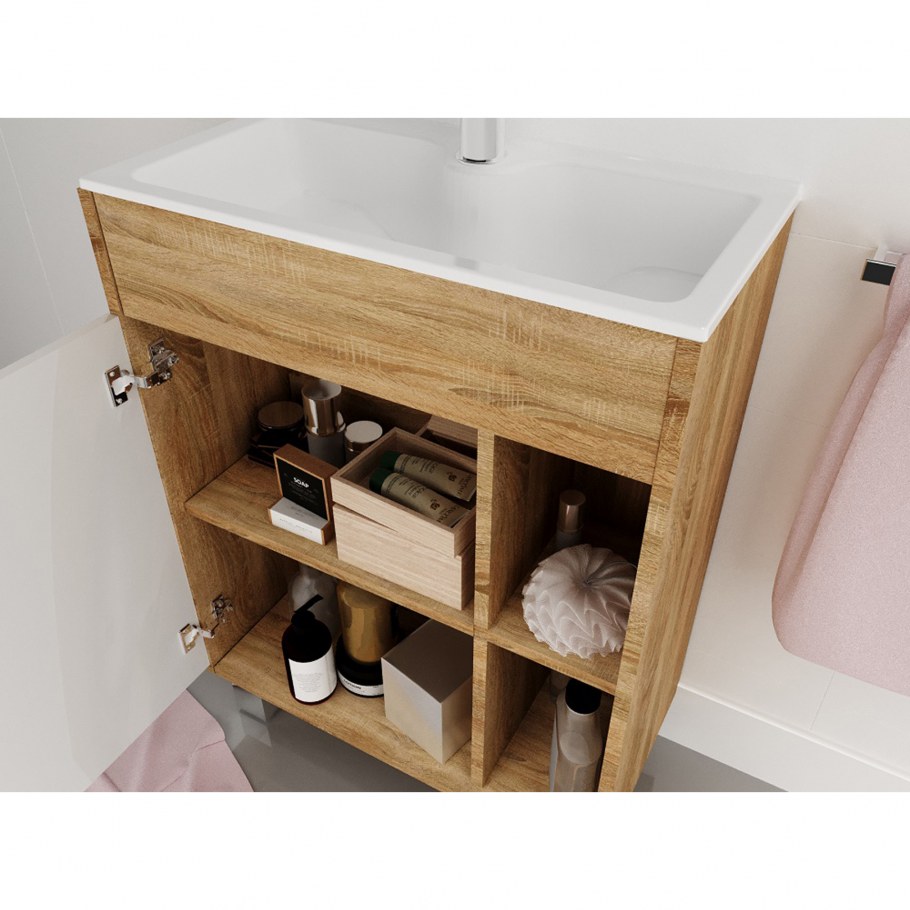 Тумба с раковиной 1marka Lido 60п дуб сонома