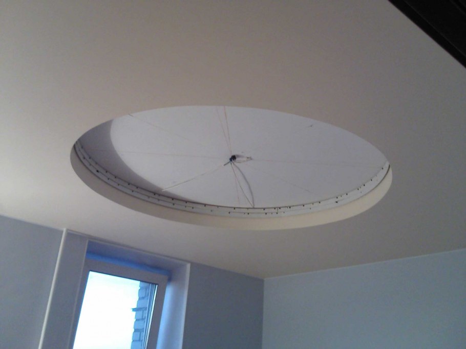 Двухуровневые натяжные потолки круг