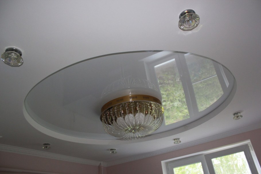 Двухуровневые натяжные потолки эллипс