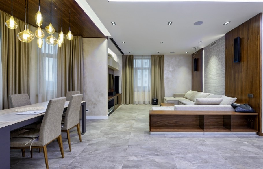 Интерьер гостиной в светлых тонах