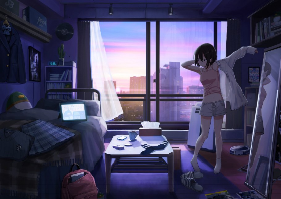 Аниме комната стол в комнате