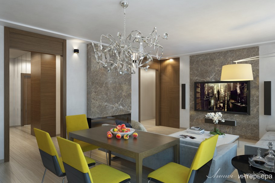 Кухня гостиная столовая в современном стиле