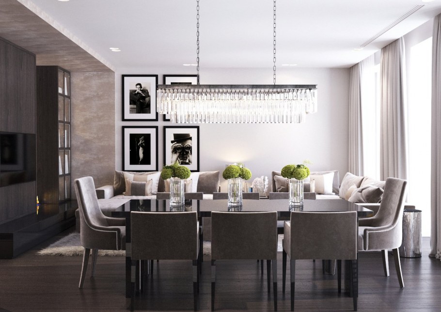 Гостиная с обеденным столом