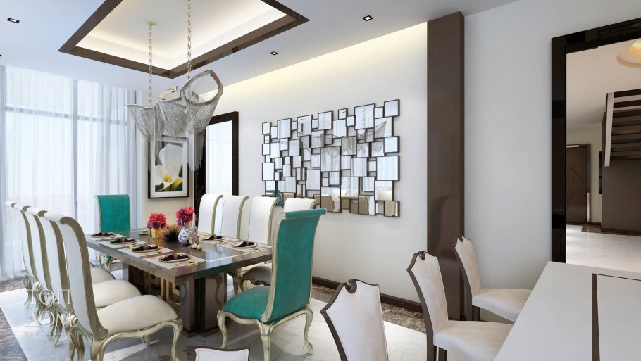 Красивый современный декор столовой