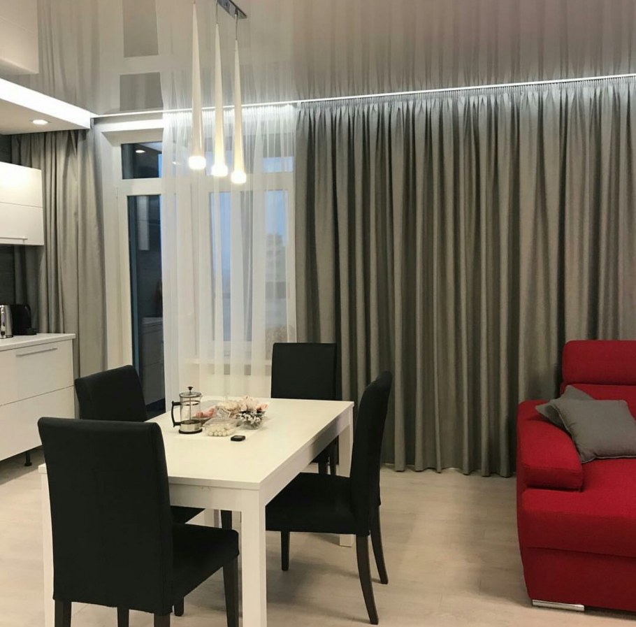 Шторы в кухню-гостиную