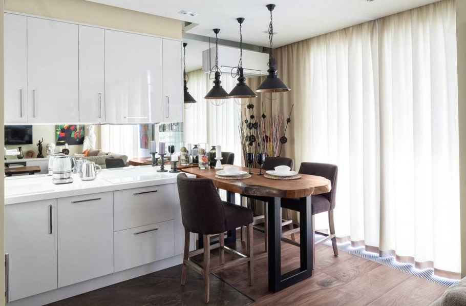 Занавески на белую кухню