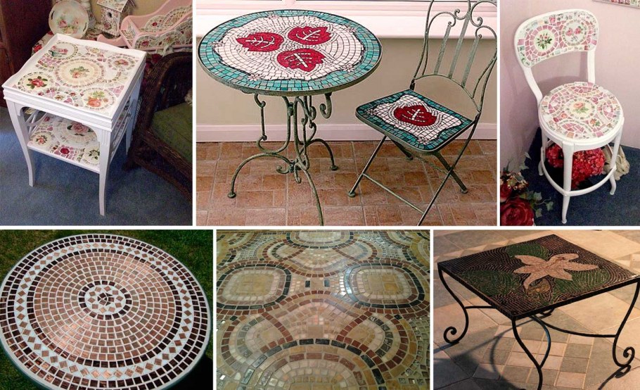 Декорирование журнального столика мозаикой