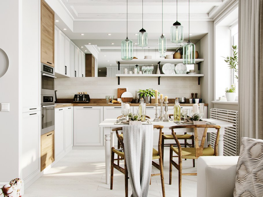 Монохромные фасады для кухни