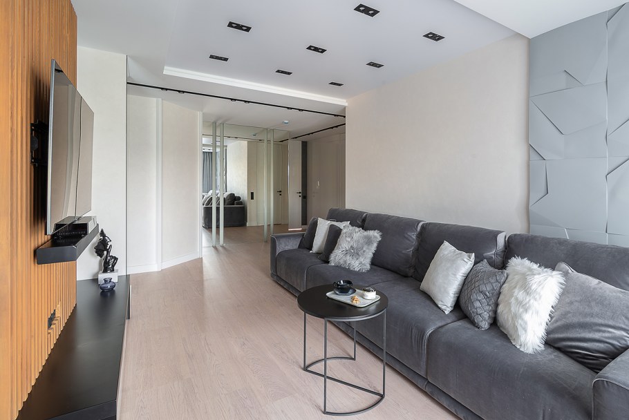 Скрытые двери гостиной в стиле Минимализм