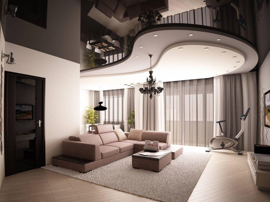 Многоуровневые натяжные потолки