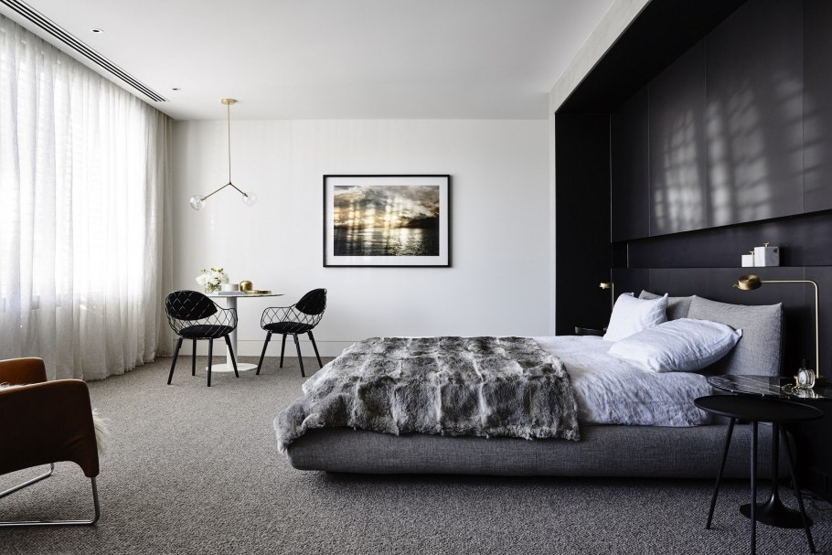 Спальня в серых тонах