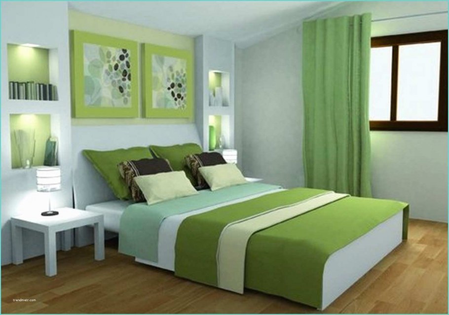 Спальня в салатовых тонах