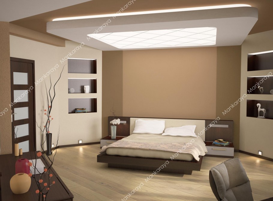 Молочно коричневая спальня