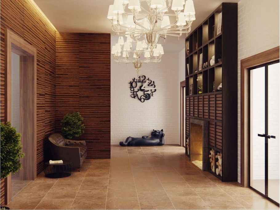 Проект холла в частном доме