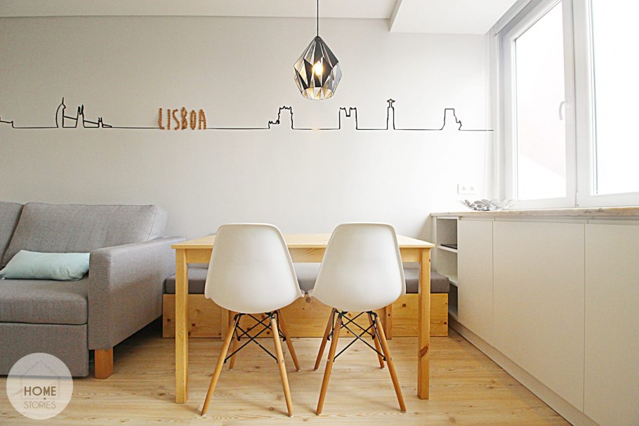 Гостиная с обеденной зоной в скандинавском стиле