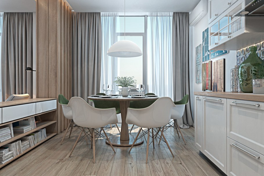 Скамья на кухню в скандинавском стиле